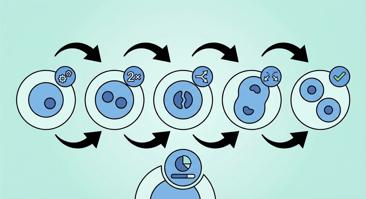 Illustration der viser hvordan Hvordan fungerer celledeling? fungerer