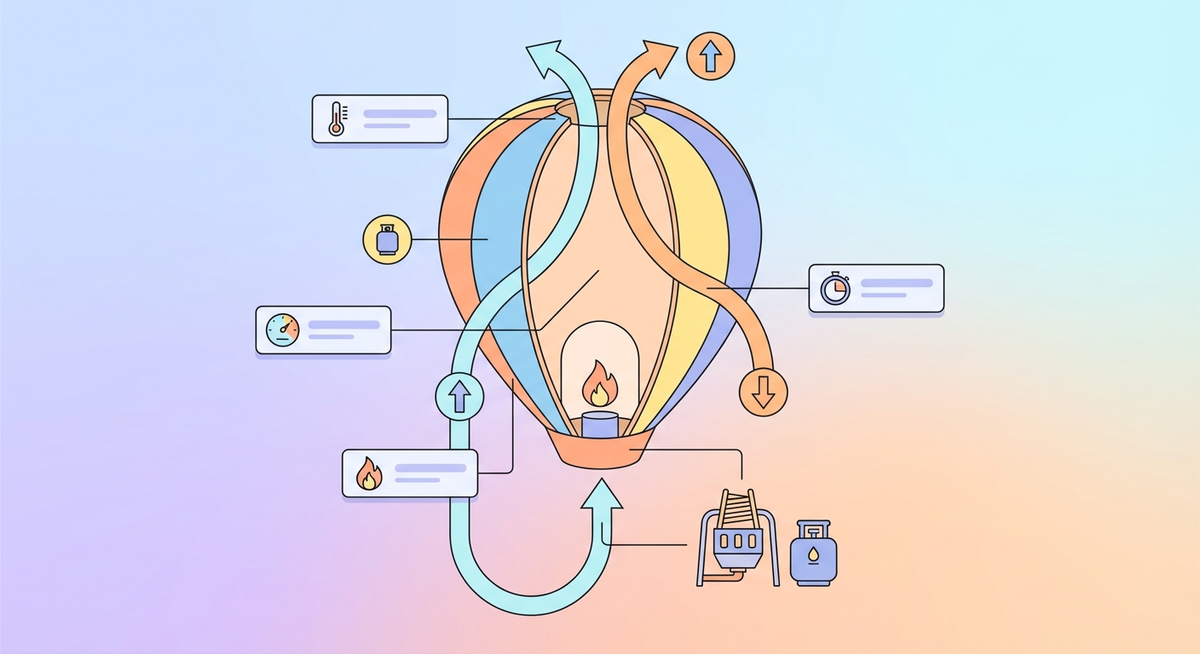 Illustration der viser hvordan Hvordan fungerer en ballon? fungerer