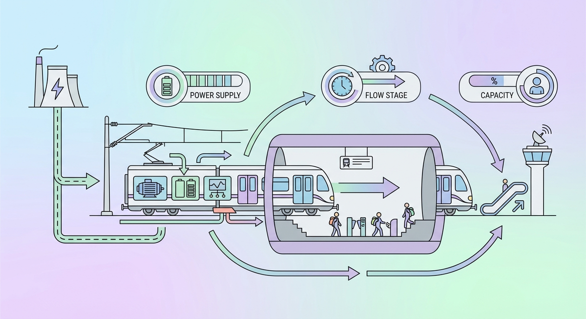 Illustration der viser hvordan Hvordan fungerer en metro? fungerer
