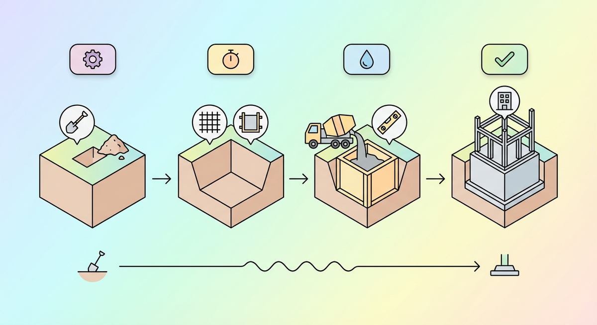 Illustration der viser hvordan Hvordan fungerer et fundament? fungerer