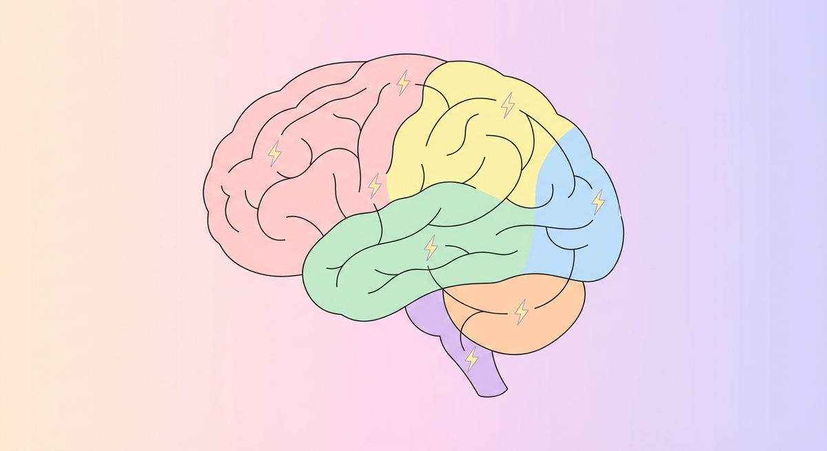 Illustration der viser hvordan Hvordan fungerer hjernen? fungerer