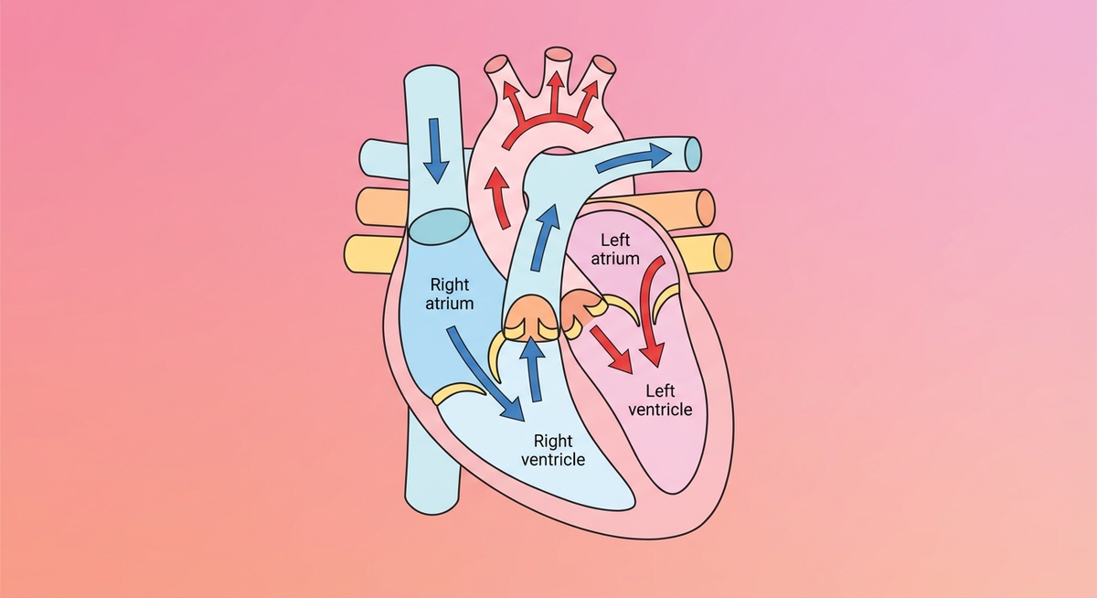 Illustration der viser hvordan Hvordan fungerer hjertet? fungerer