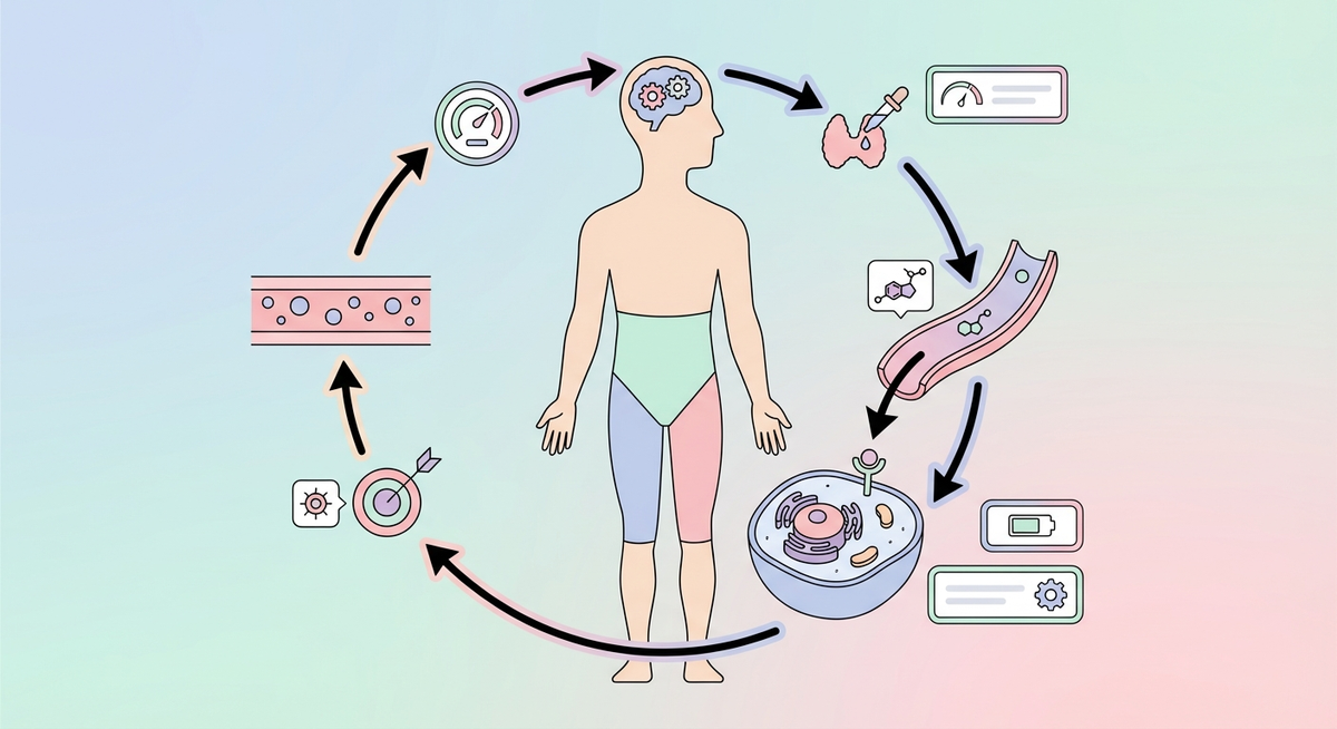Illustration der viser hvordan Hvordan fungerer hormonerne? fungerer