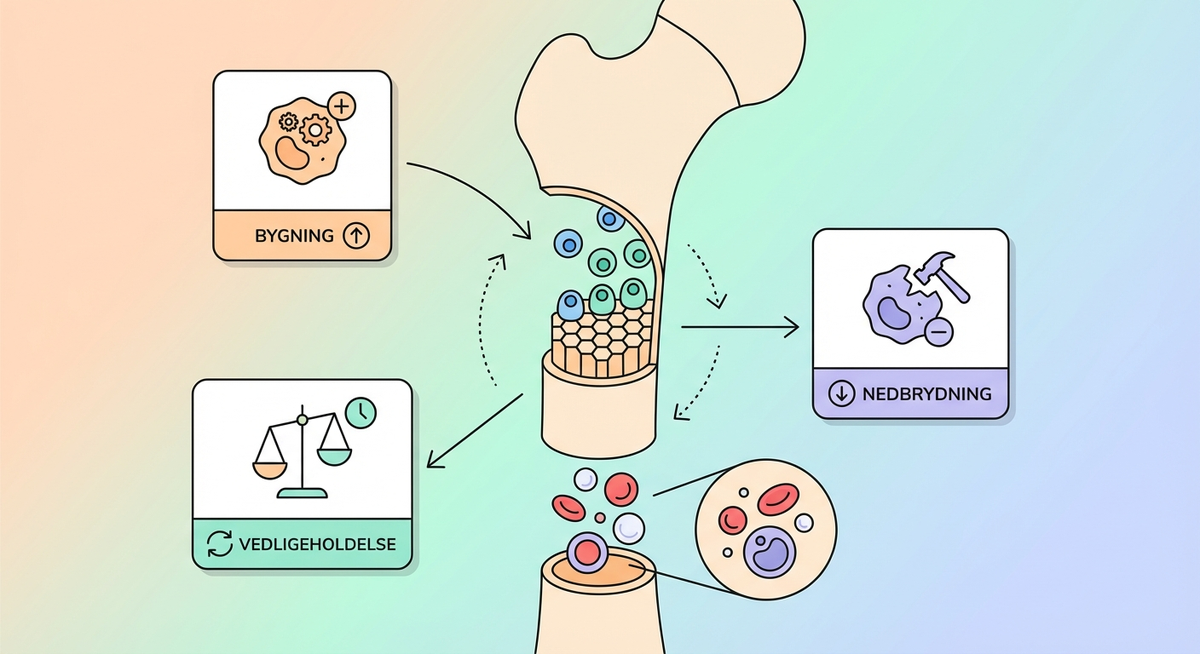Illustration der viser hvordan Hvordan fungerer knoglerne? fungerer