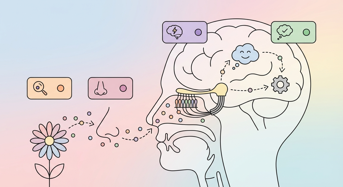Illustration der viser hvordan Hvordan fungerer lugtesansen? fungerer
