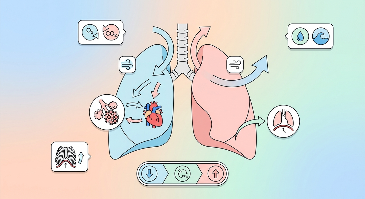 Illustration der viser hvordan Hvordan fungerer lungerne? fungerer