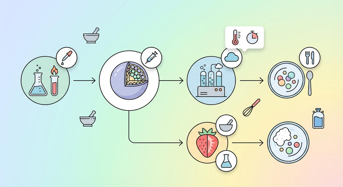 Illustration der viser hvordan Hvordan fungerer molekylær gastronomi? fungerer