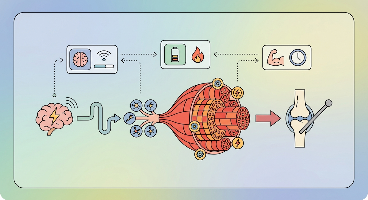 Illustration der viser hvordan Hvordan fungerer musklerne? fungerer