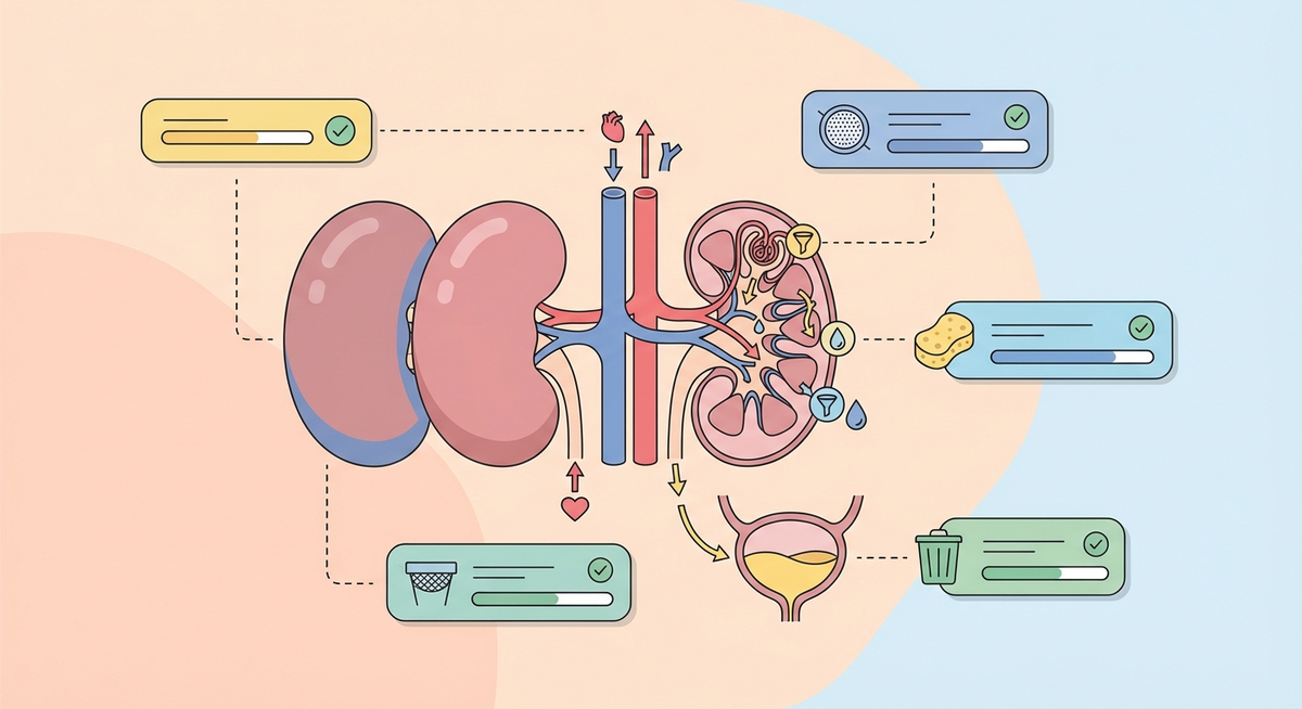 Illustration der viser hvordan Hvordan fungerer nyrerne? fungerer