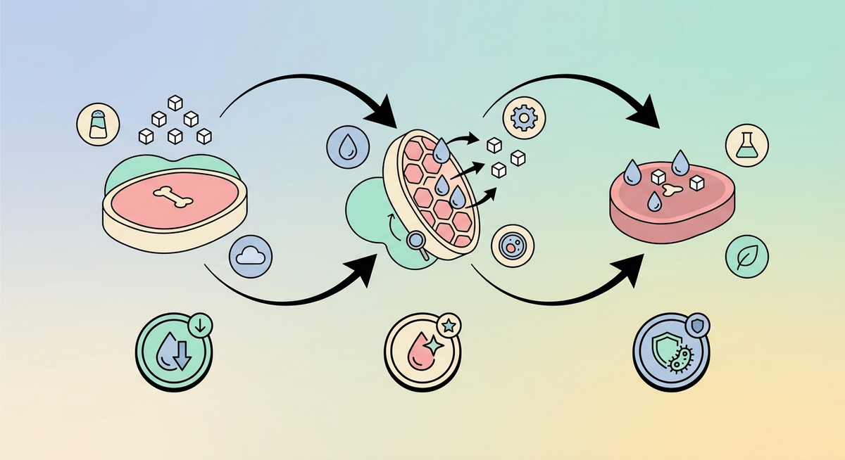 Illustration der viser hvordan Hvordan fungerer saltning af mad? fungerer