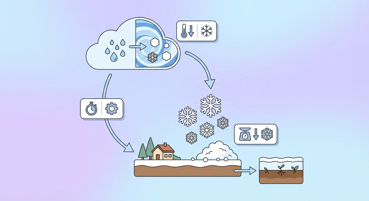 Illustration der viser hvordan Hvordan fungerer snæfald? fungerer