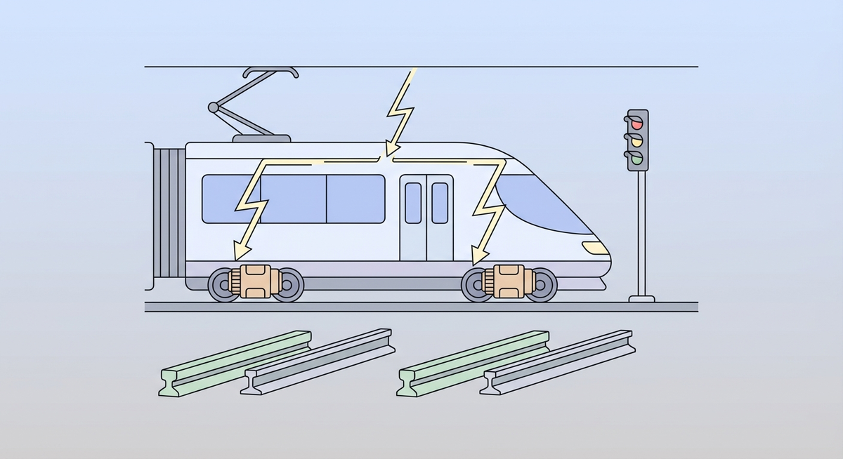 Illustration der viser hvordan Hvordan fungerer et tog? fungerer